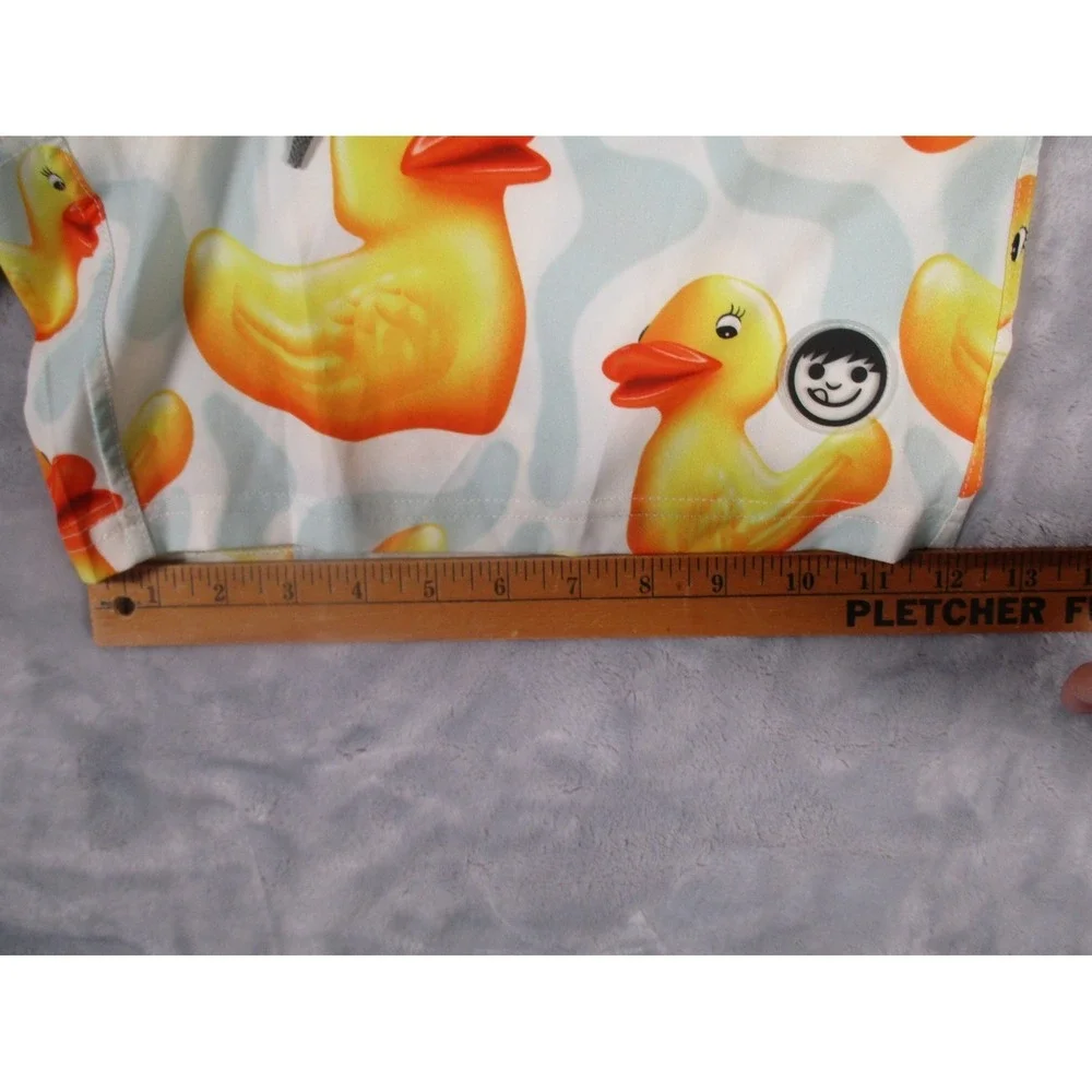 Neff‎ Yellow WARP DUCKY Board Swim Shorts Trunks Pocket Drawstring Mens Size L